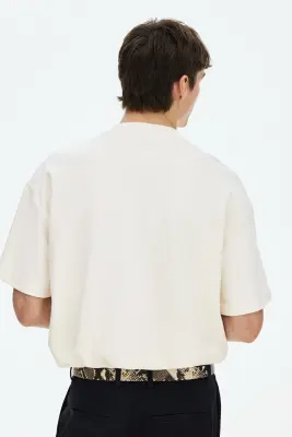 T-shirt Oversized Fit - Crème — photo 3