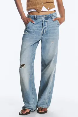 JEAN WAVE TAILLE BASSE COUPE LOOSE - Faded Blue - Bleu moyen — photo 2