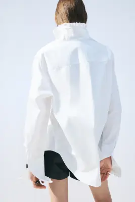 Chemise à bords ruchés - Blanc — photo 3