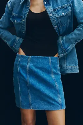 Minijupe en denim - Bleu denim clair — photo 1