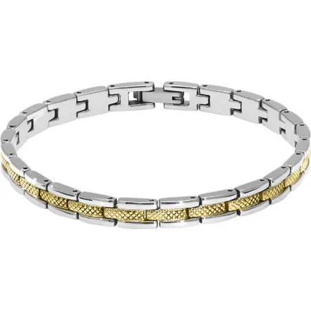 ROCHET - Bracelet SANTORIN Acier Bicolore PVD jaune 6mm x 21cm HB4763