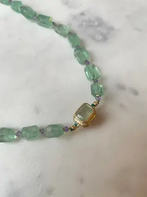 Nouveau ! ROOM SERVICE JEWELRY Collier Maldives Apatite Améthyste Lagon — photo 4