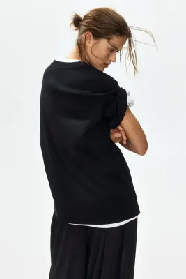 T-shirt en coton pima - Noir — photo 3