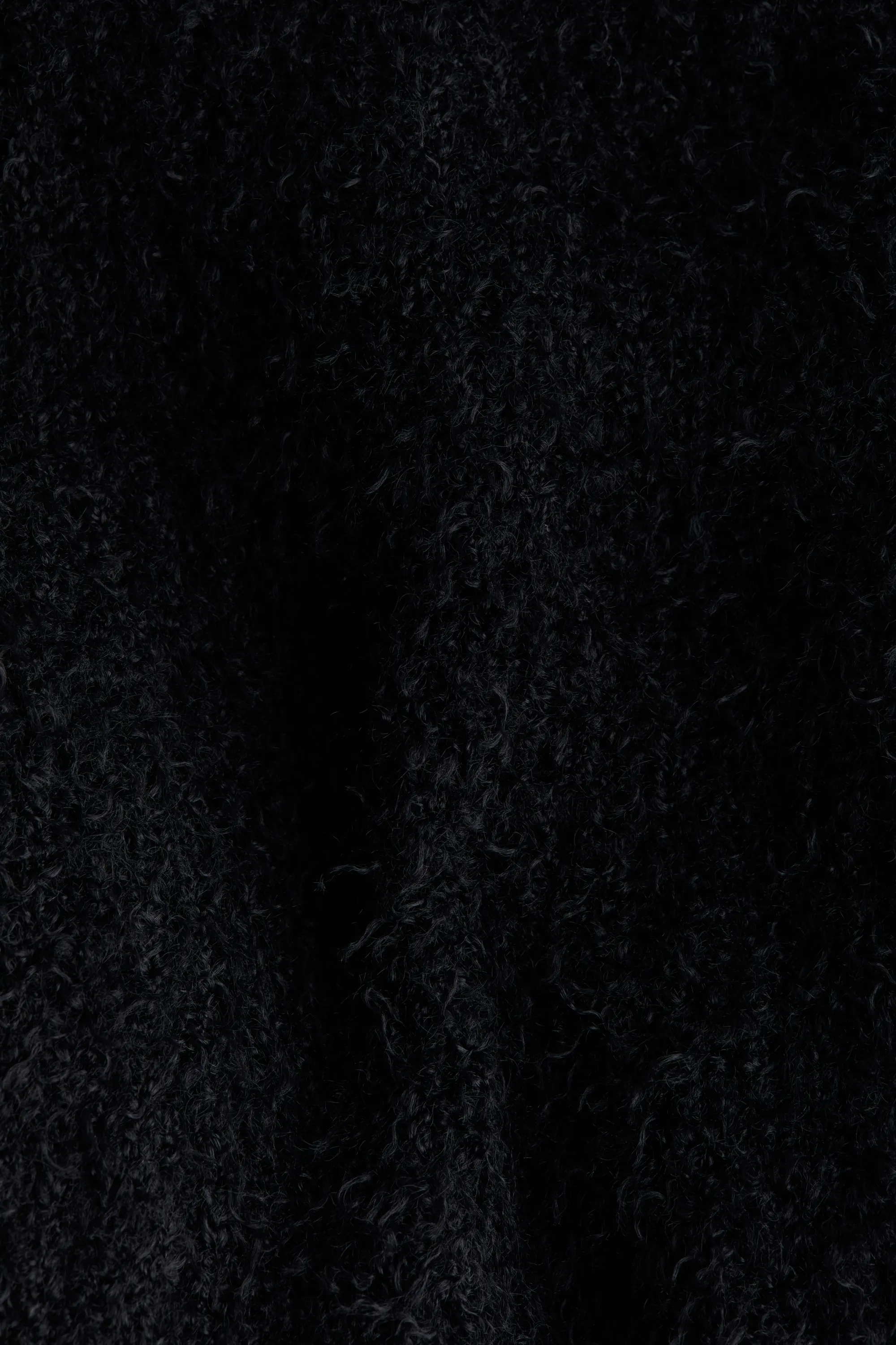 Jupe évasée en maille duveteuse - Noir