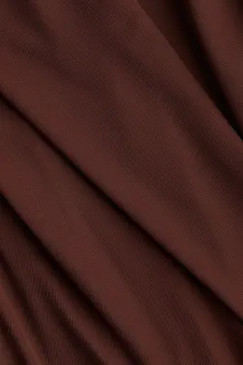 Robe à effet drapé avec bretelles fines - Marron foncé