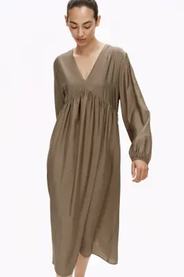 MAMA Robe d'allaitement en viscose mélangée - Vert kaki — photo 2