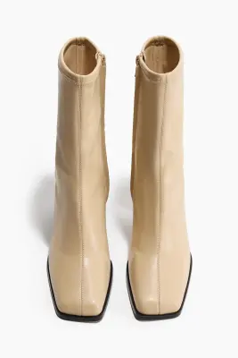 Bottines à talon bloc - Beige clair — photo 2