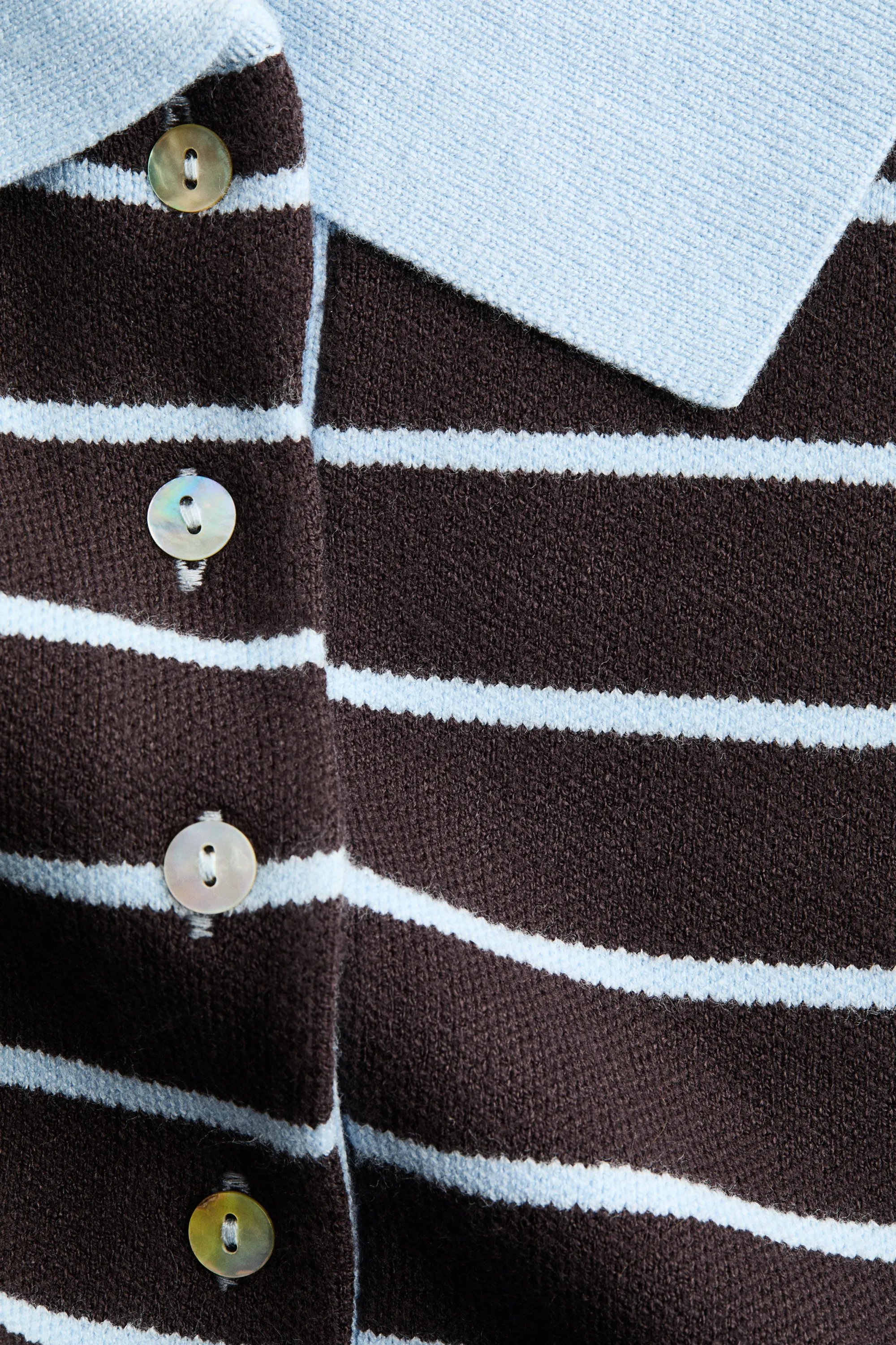 Oversized polo shirt - Marron foncé/rayé