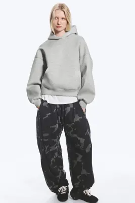 Sweat à capuche scuba oversize - Gris clair — photo 1