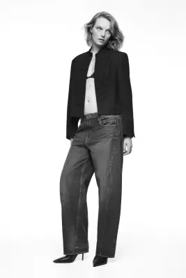 Barrel Regular Waist Jeans - Bleu denim foncé — photo 4
