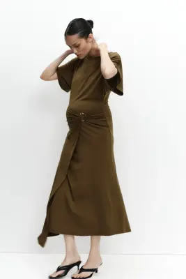 MAMA Robe croisée - Vert kaki — photo 2