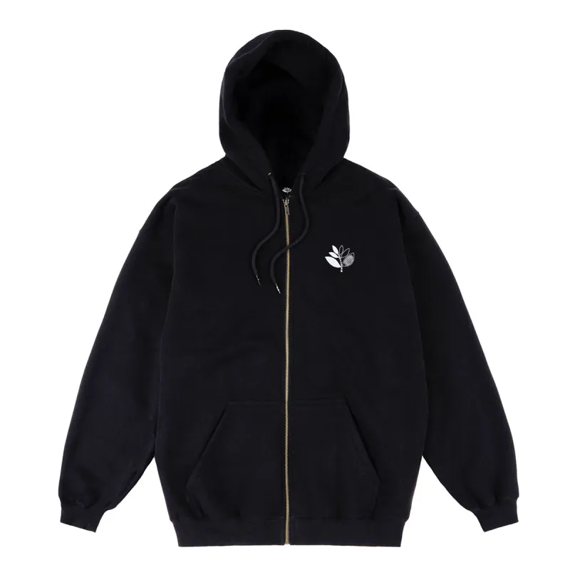 Sweatshirt Magenta Yin Zipped Hoodie – Black