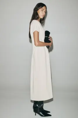 Robe cintrée en jersey - Crème — photo 2