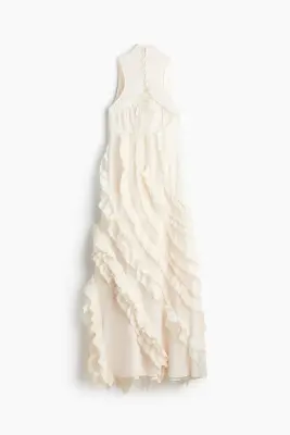 Robe maxi à volants ruchés - Blanc — photo 4