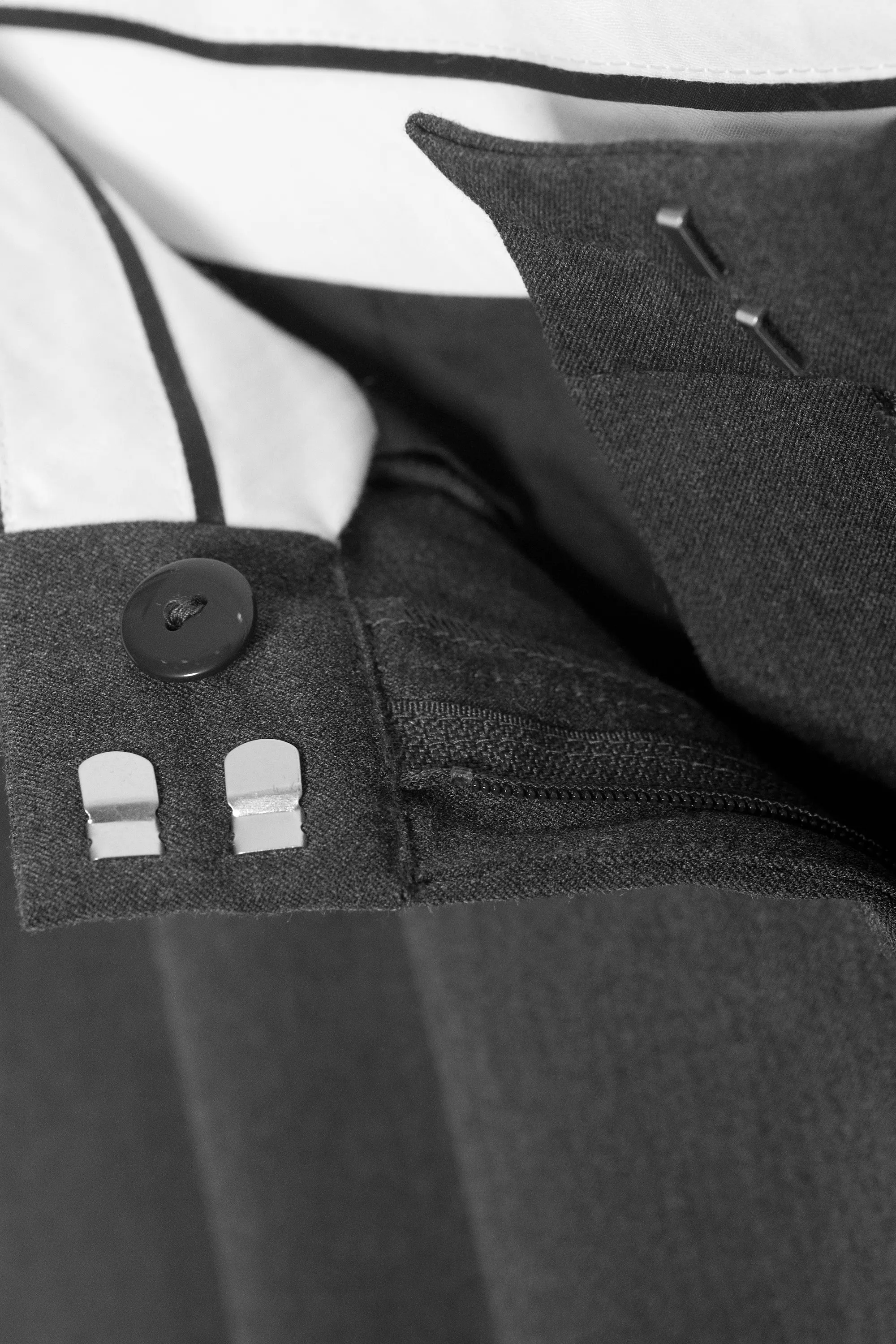 Pantalon de costume plissé taille basse - Gris foncé chiné