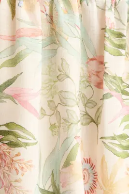 Robe midi à bretelles fines - Crème/fleuri — photo 4