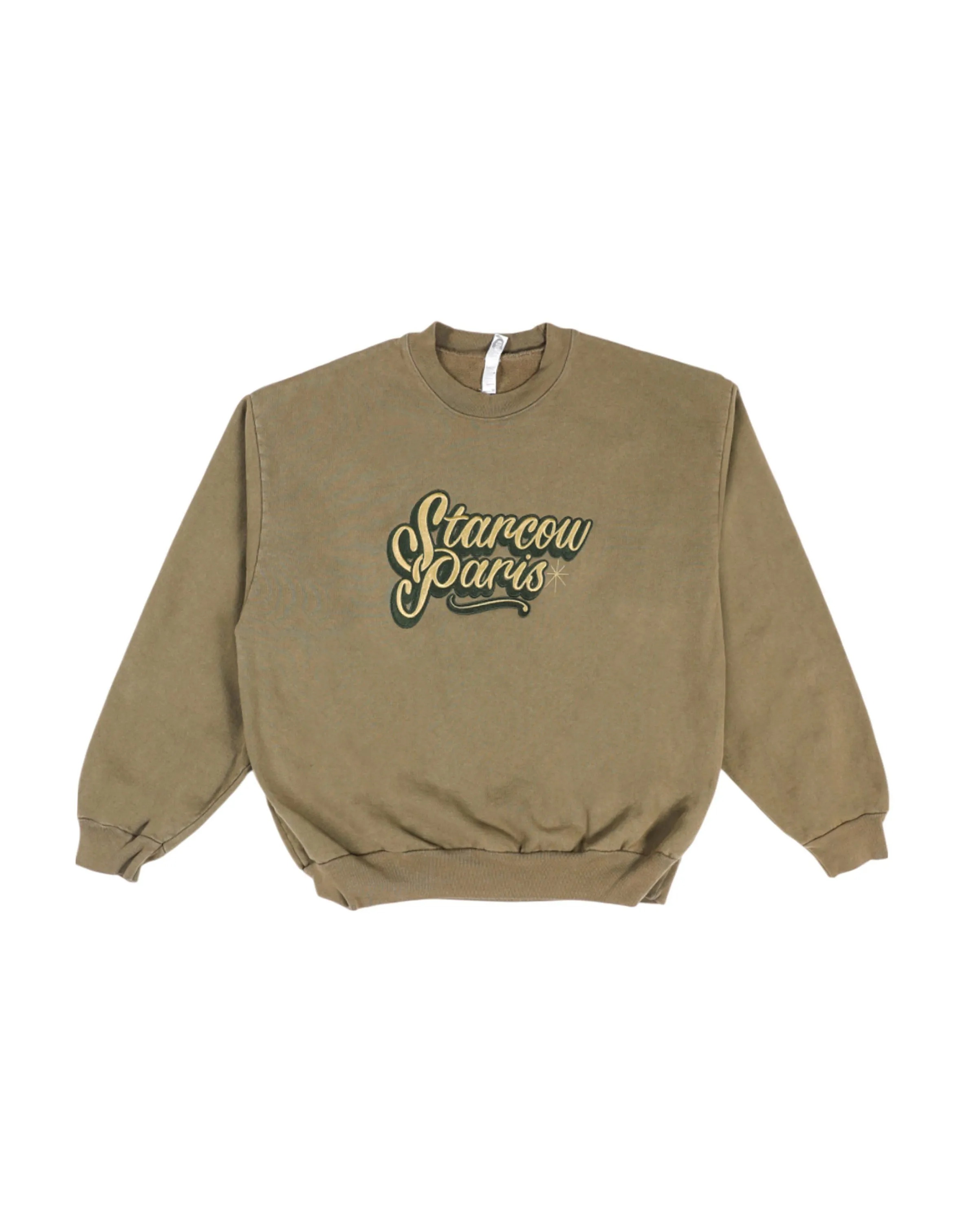 x With Vivid Color Crewneck army
