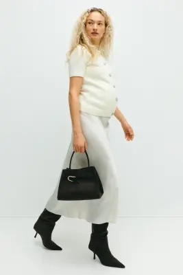 MAMA Gilet avec boutons à strass - Crème — photo 1