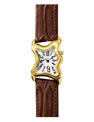 LAPHONT OOBLONG WATCH GOLD BROWN STRAP — photo 1