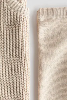 Ensemble 2 pièces en maille de coton - Beige clair — photo 5
