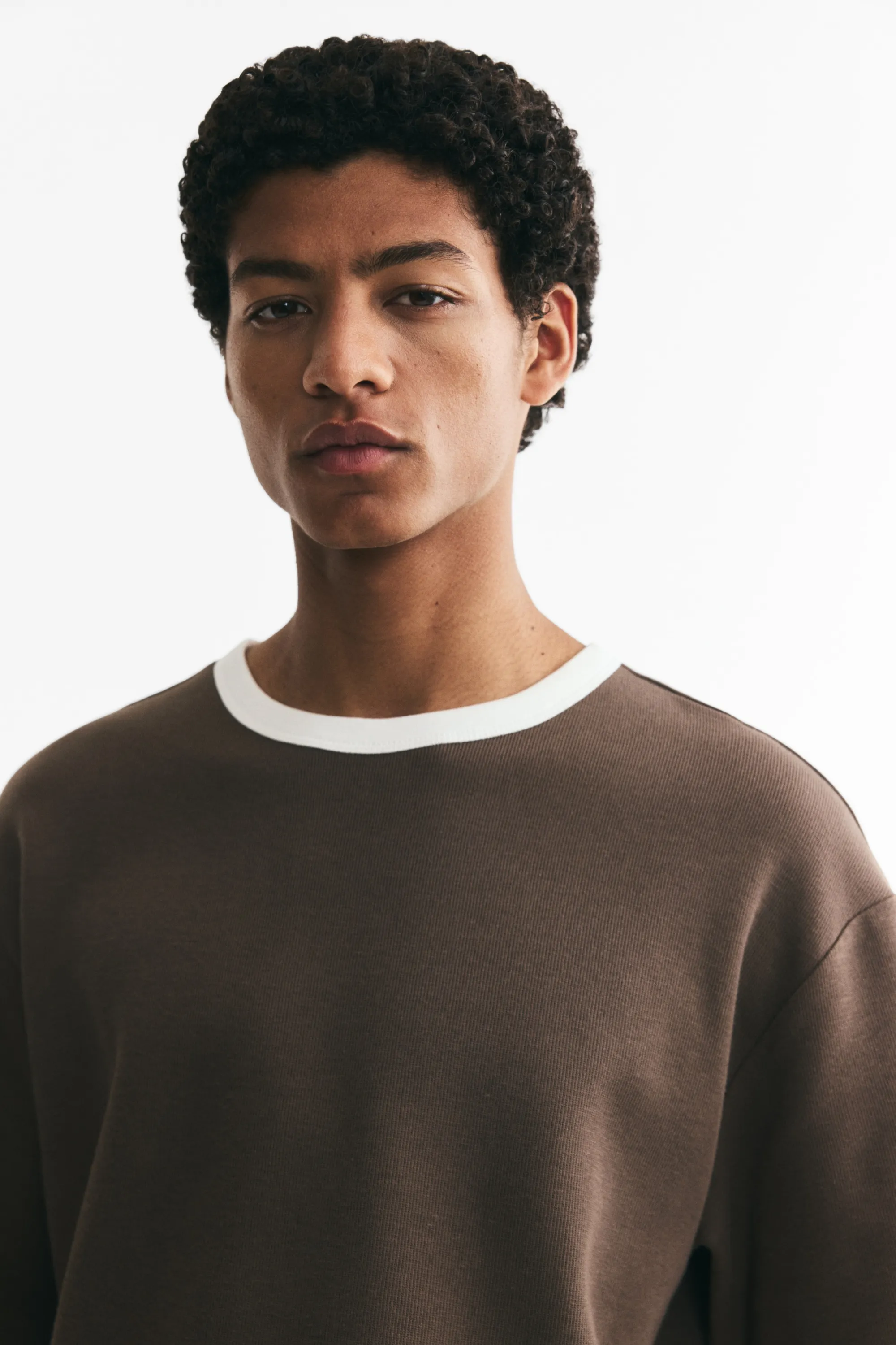 T-shirt boxy Relaxed Fit en coton - Marron