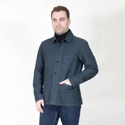 Veste Workwear en Moleskine en Coton Bio 4M/5 - Graphite — photo 4