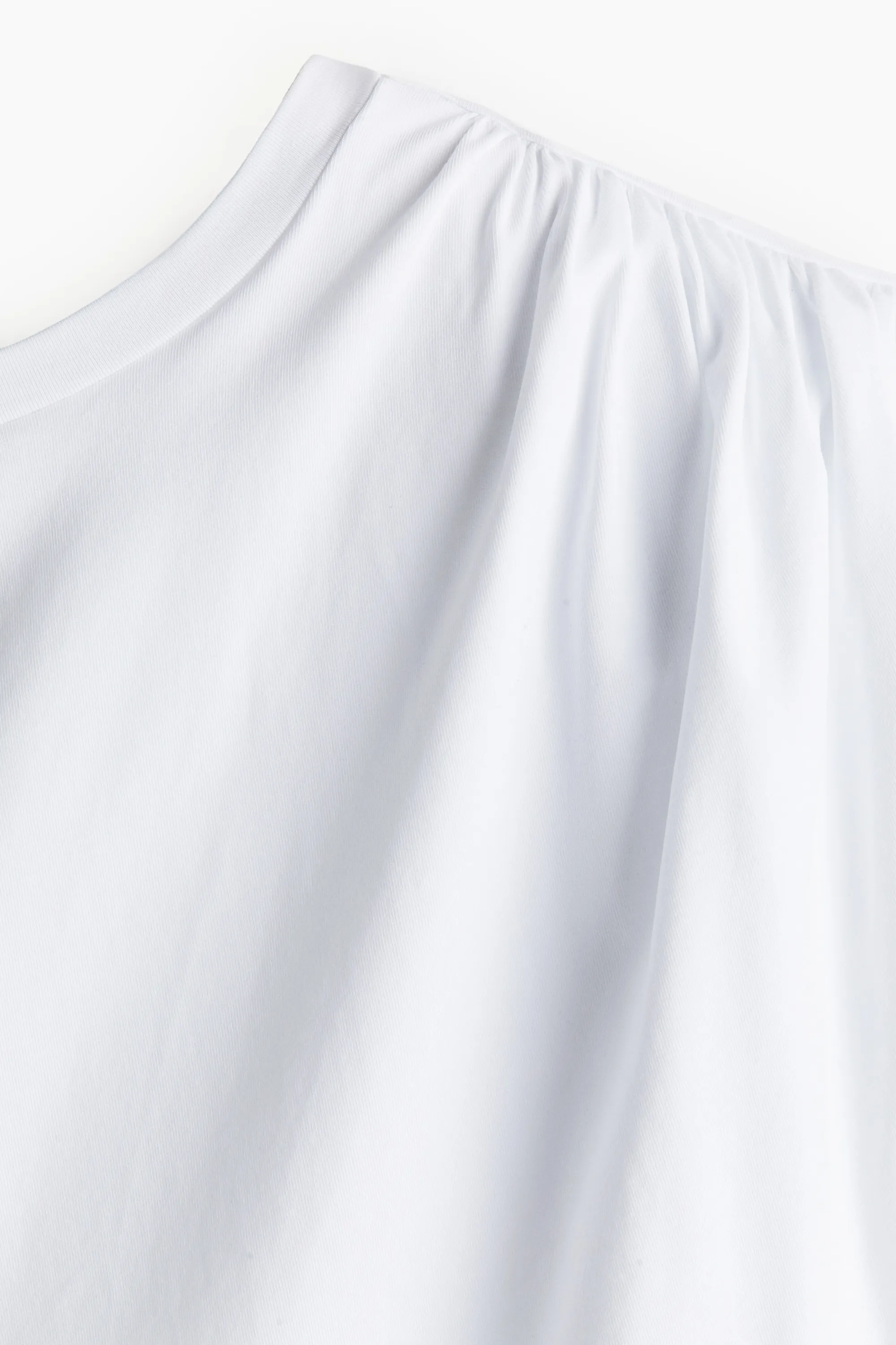 Top asymétrique à effet drapé - Blanc