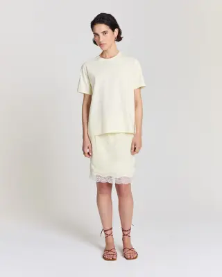 Tee-shirt Bree brodé jaune pastel — photo 2