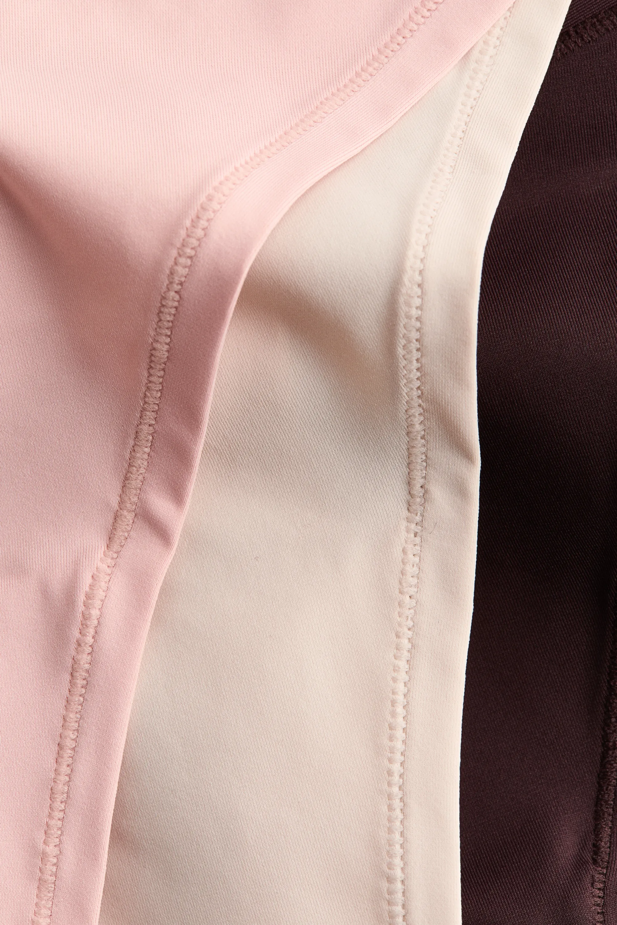 Lot de 3 culottes Thong en microfibre - Marron foncé/crème/rose clair