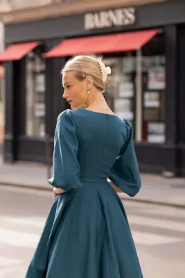 Bardetta Linen Dress - Bordeaux — photo 4