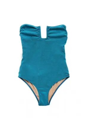 Maillot de bain une pièce bustier FORTE DEI MARMI bleu vert NEUF Px boutique 200€ Taille 34 — photo 1