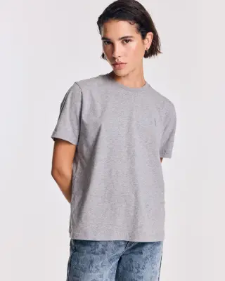 Tee-shirt Bree gris chiné brodé — photo 2