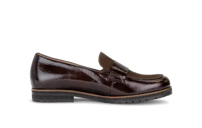 Mocassins Gabor 4005.01.009 Marron - Cuir Vernis Élastique Grande Pointure Femme — photo 3
