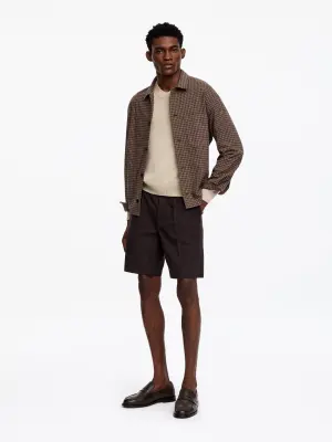 Pull à col en V en lin et coton - Beige — photo 2
