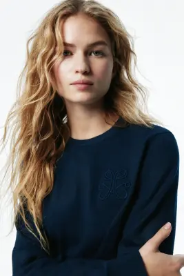 Pull avec cordon de serrage - Bleu foncé — photo 1
