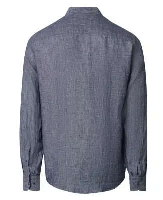CASA MODA CHEMISE LIN COL MAO Marine chiné — photo 3