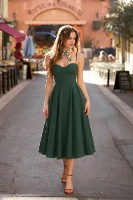 Isla Corset Dress - Green — photo 2