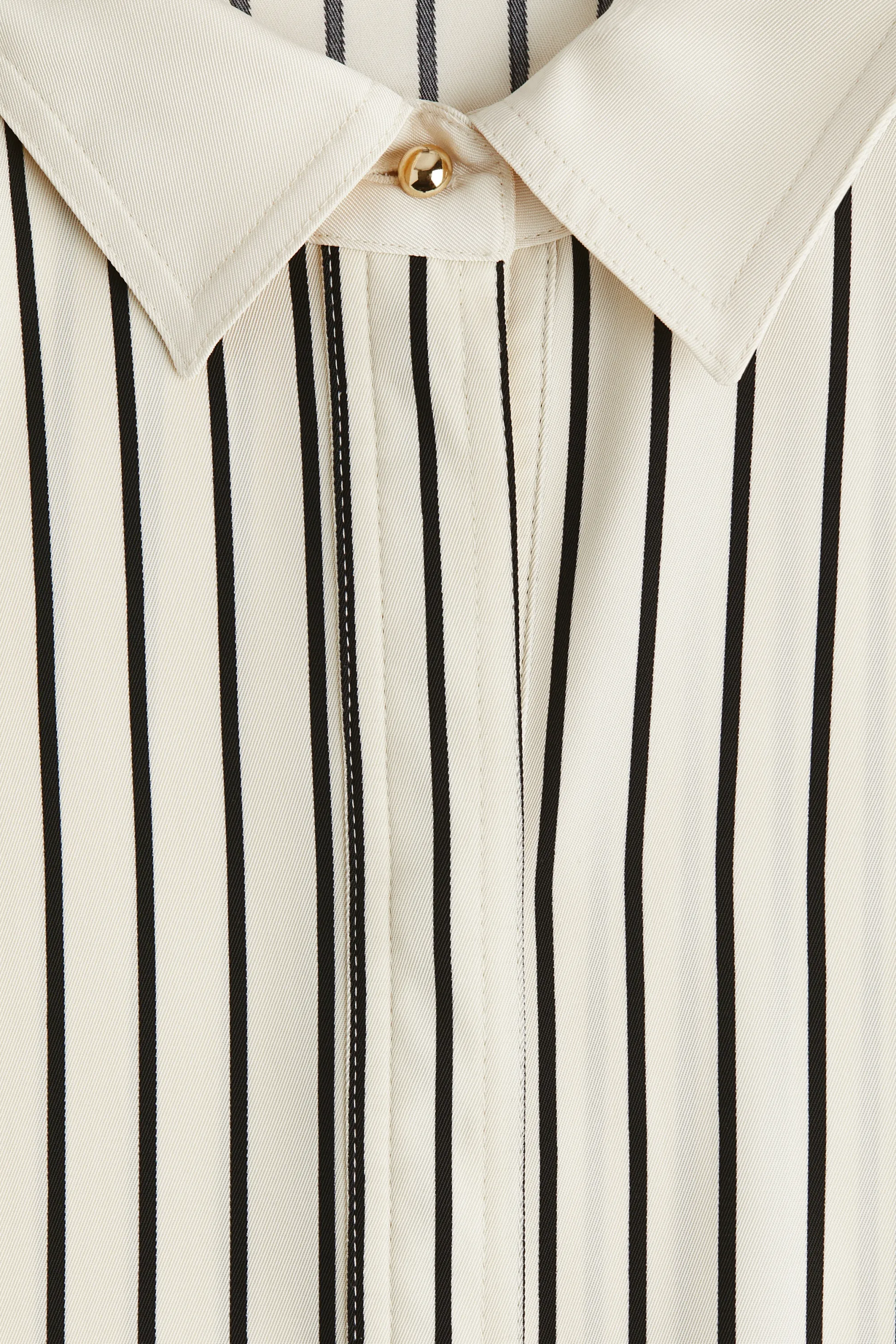 Robe chemise avec ceinture - Crème/rayé