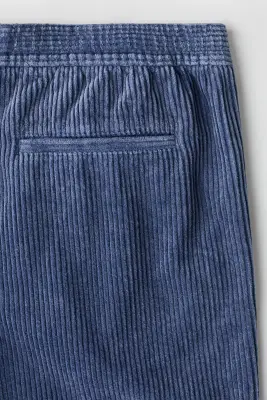 Short Loose Fit en velours côtelé - Bleu foncé — photo 5