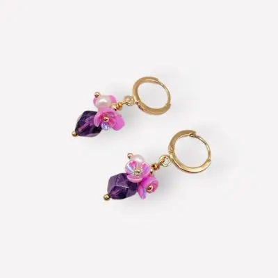 Boucles d'Oreilles Rosa Violet — photo 1