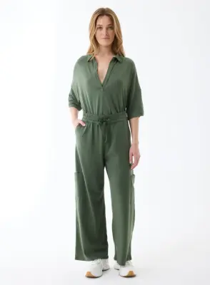 Pantalon vert en coton organique