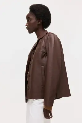 Veste en tissu enduit - Marron foncé — photo 2