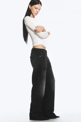 Jean jambe large taille basse Ample - Empire Black - Noir — photo 4
