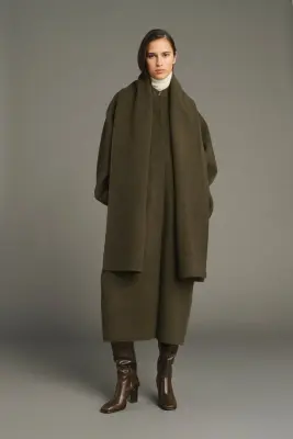 MANTEAU FINN KAKI CHINÉ — photo 4