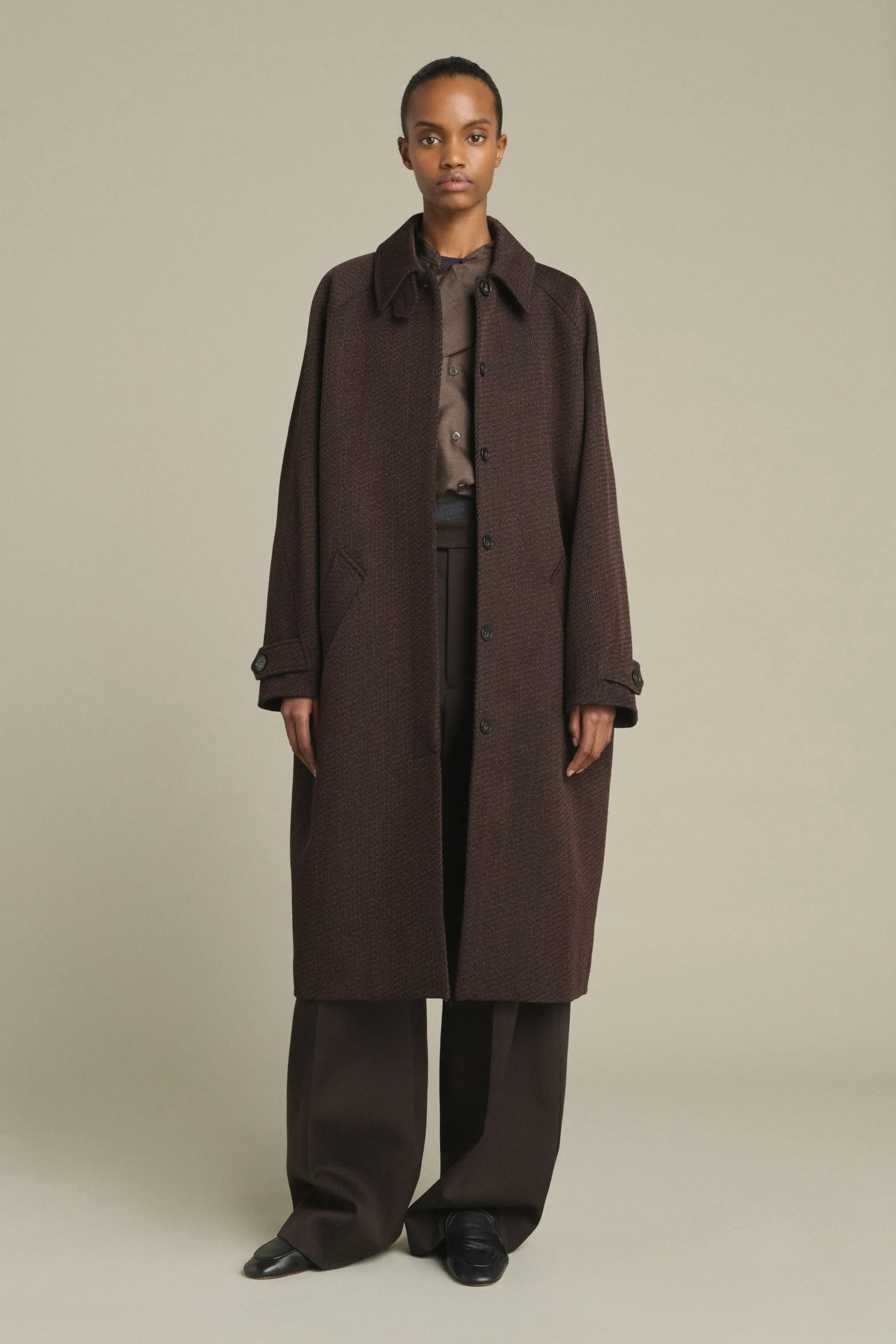 MANTEAU LEANDRE MARRON/NOIR