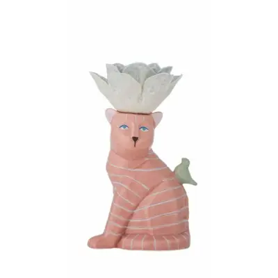 Bougeoir Grand Chat Rose — photo 1