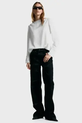 Blouse à dos bénitier avec perles fantaisie - Blanc — photo 1