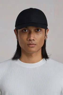 Casquette '6 panel' - Laine Noir — photo 2