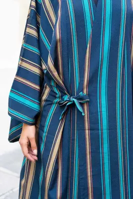 Kimono Rayures d'Azur en Chirimen — photo 5