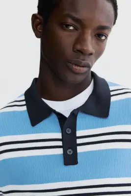 Regular Fit Polo shirt - Bleu/rayé — photo 2